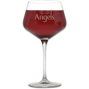 Rona Burgundy Wine Glass -Deep Etched 23 oz