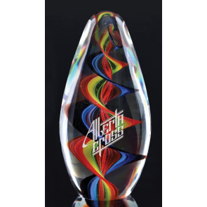 Inspire Art Glass Award with Rainbow Swirl