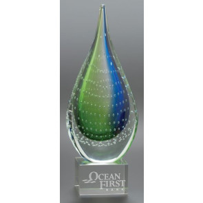 Tierra Fina Art Glass Award on Clear Base