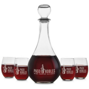 Carafe Gift Set - 5 Piece Wine Carafe and Glasses