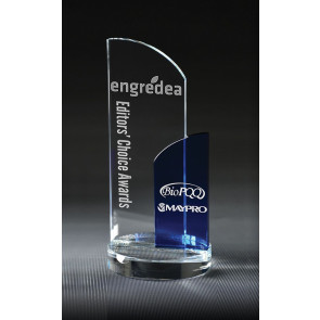 Harmony Sail Award - Cobalt Blue and Clear Glass