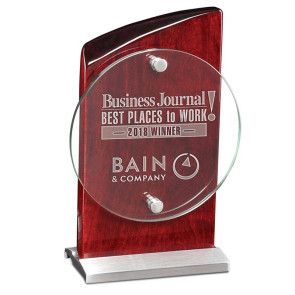 Corona Award in Rosewood Silver and Glass - Medium