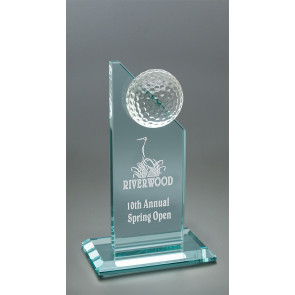 Golf Tower Award - Jade Glass - Medium