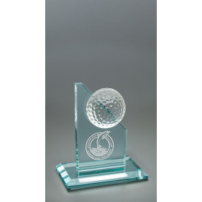 Golf Tower on Jade Glass Award - Small