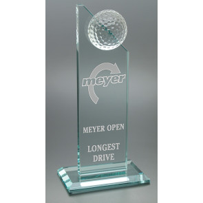 Golf Tower on Jade Glass Award - Large