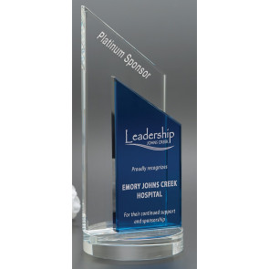 Harmony Award - Cobalt Blue and Clear Glass