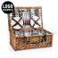 Newbury Picnic Basket - Navy Blue & Burgundy Plaid Pattern