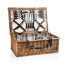 Newbury Picnic Basket - Navy Blue & Burgundy Plaid Pattern
