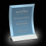 Dominga Award - Blue Tinted Glass with Silver 6 in x8 in