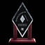 Mayfair Starfire Crystal Award on Piano-Finished Rosewood Base 14 in.