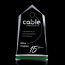 Swansea Starfire Crystal Award - Green Accent and Aluminum Base 9 1/4