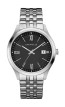 Caravelle Mens Quartz Stainless Steel Bracelet Watch Black Dial with Date Marker and Roman Numerals