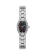 Caravelle Ladies Crystal Accent Watch with Tonneau Black Mother-of-Pearl Dial
