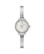 Caravelle Ladies Stainless Steel Bangle Bracelet Watch with Mother-of-Pearl Dial and Crystal Bezel