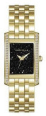 Caravelle Ladies Bracelet from the Modern Collection- Gold Bracelet with Black Rock Crystal Dial