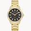 Caravelle Ladies' Aqualuxx Crystal Watch, Gold tone with Black Dial