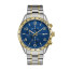 Caravelle Mens Two Tone Stainless Steel Sport Chronograph Watch With Blue Dial