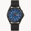 Caravelle Caravelle Men's Strap Watch, Black with Blue Dial
