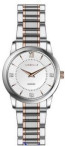 Caravelle Ladies Bracelet from the Dress Collection- Two Tone Silver and Rose Gold with Diamond Markers
