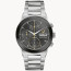 Bulova Watches Men's Modern Millennia Silver-Tone Stainless Steel Bracelet Watch Black dial