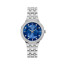 Bulova Watches Ladies Crystal Phantom Faceted Crystal Blue Dial Silver Bracelet
