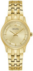 Bulova Watches Bulova Corporate Exclusive Classic Ladies' Watch, Gold-tone with Champagne Dial