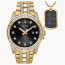 Bulova Watches Men's Bracelet - Box Set with Crystal Dog Tag Pendant
