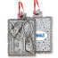 Noel 3D Christmas Ornament in Pewter Finish with Backside Imprint