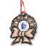 Christmas Wreath Ornament in Antique Finish with Color Imprint