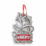 Solid Pewter 3D Happy Holiday Bells Christmas Ornament with Imprint