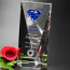 Gemstone Award 8 in. Optical Crystal with Blue Accent
