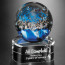 Celebration on Clear Base Art Glass Award 5 in.