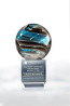 Helix Art Glass Award on Optic Crystal Base MED 7.5in