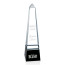 Groove Obelisk Optical Crystal Award - Black Base