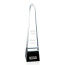 Groove Obelisk Optical Crystal Award - Black Base