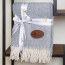 Herringbone Wool Blanket (Leatherette Patch)