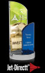  Custom Harmony Sail Award - Cobalt Blue and Clear Glass