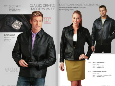 Company Logo Decorated Leather Jackets for Men and Women